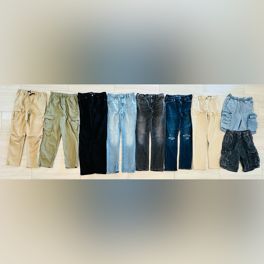 9 items - Boy’s Size 18 Pants Bundle - 7 Pants and 2 Shorts